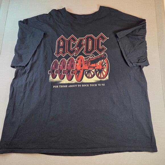 AC/DC Tour Shirt 4XL For Those About to Rock 81-82 Graphic Tee Black - Picture 1 of 8